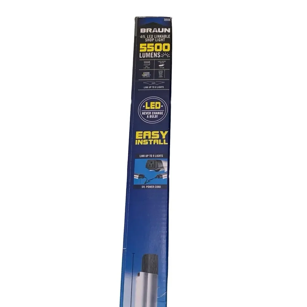 BRAUN 4 ft Led Linkable Shop Light 5500 Lumens, White 59506